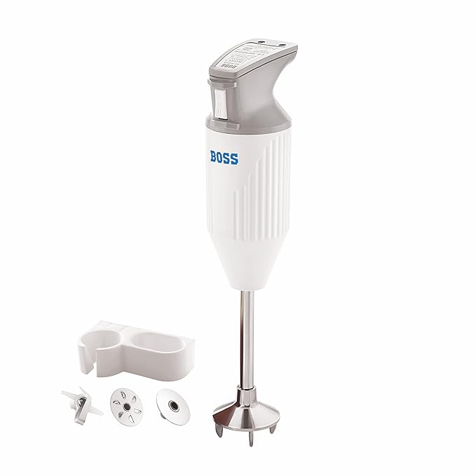 BOSS Stainless Steel B131 Portable Hand Blender 180 Watts | Variable Speed Control | 3-Year Warranty | Easy To Clean And Store | Isi-Marked