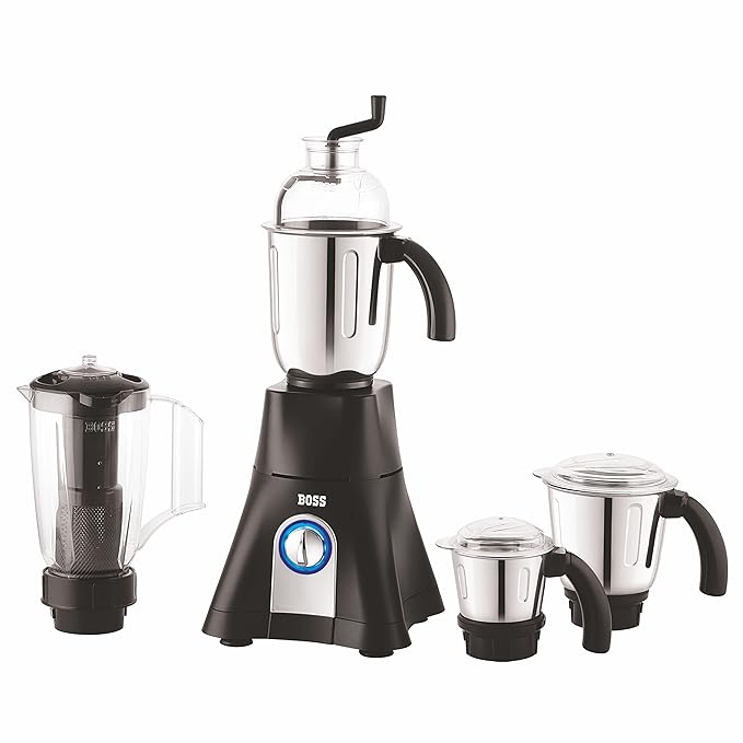 Boss CycloneMaxx 100% Copper Winding motor, Mixer Grinder, 900 Watt Power Grind, 4-Jars