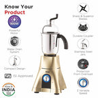 Boss CycloneMaxx 100% Copper Winding motor, Mixer Grinder, 900 Watt Power Grind, 4-Jars