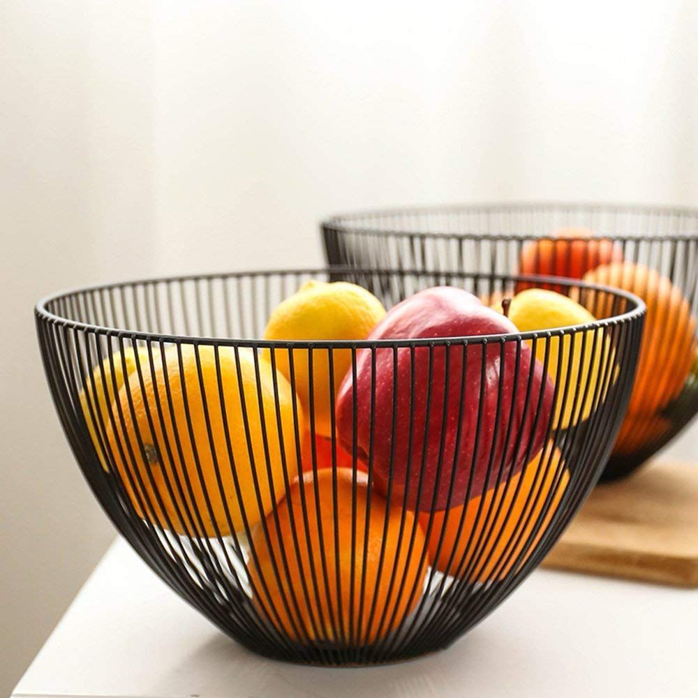 FRUIT BASKET ORGANIZER-BLACK METAL