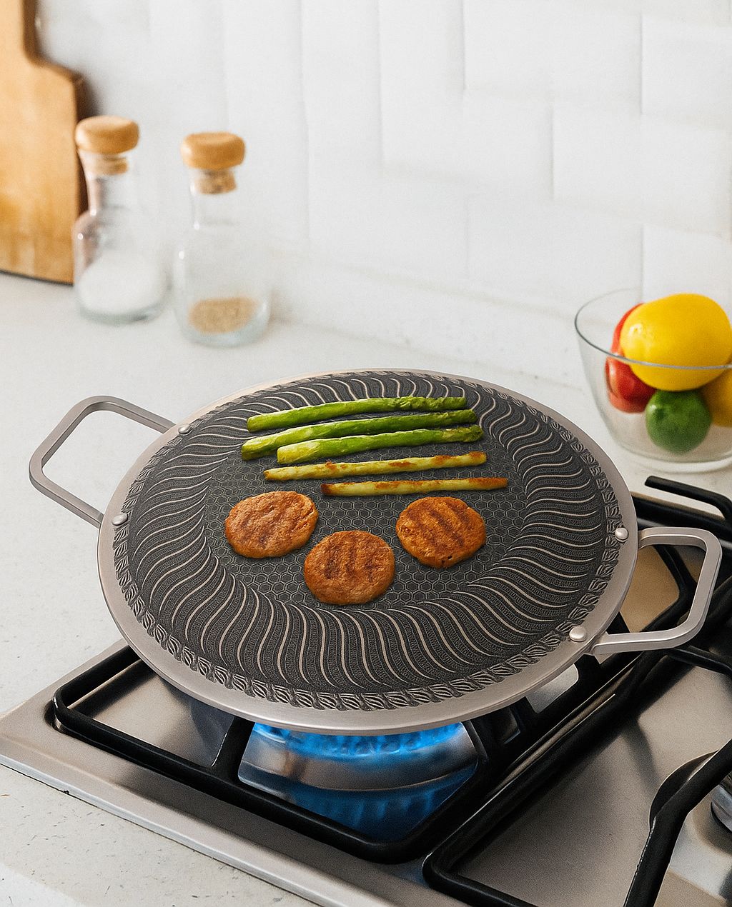 Grill cooking pans for Barbecue cooking-Honeycomb material