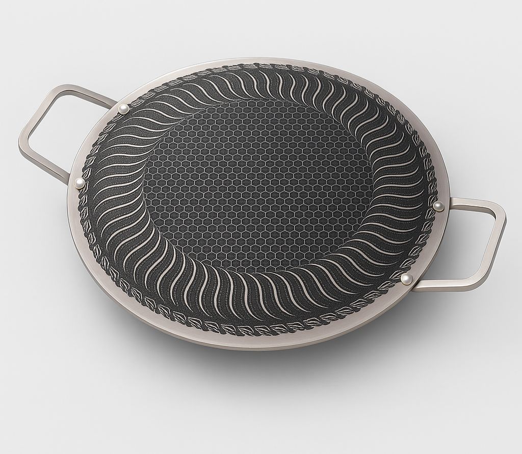 Grill cooking pans for Barbecue cooking-Honeycomb material