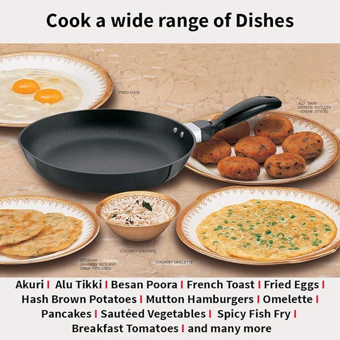 Hawkins Futura Frying Pan, Non Stick Fry Pan, Induction Frying Pan, Black