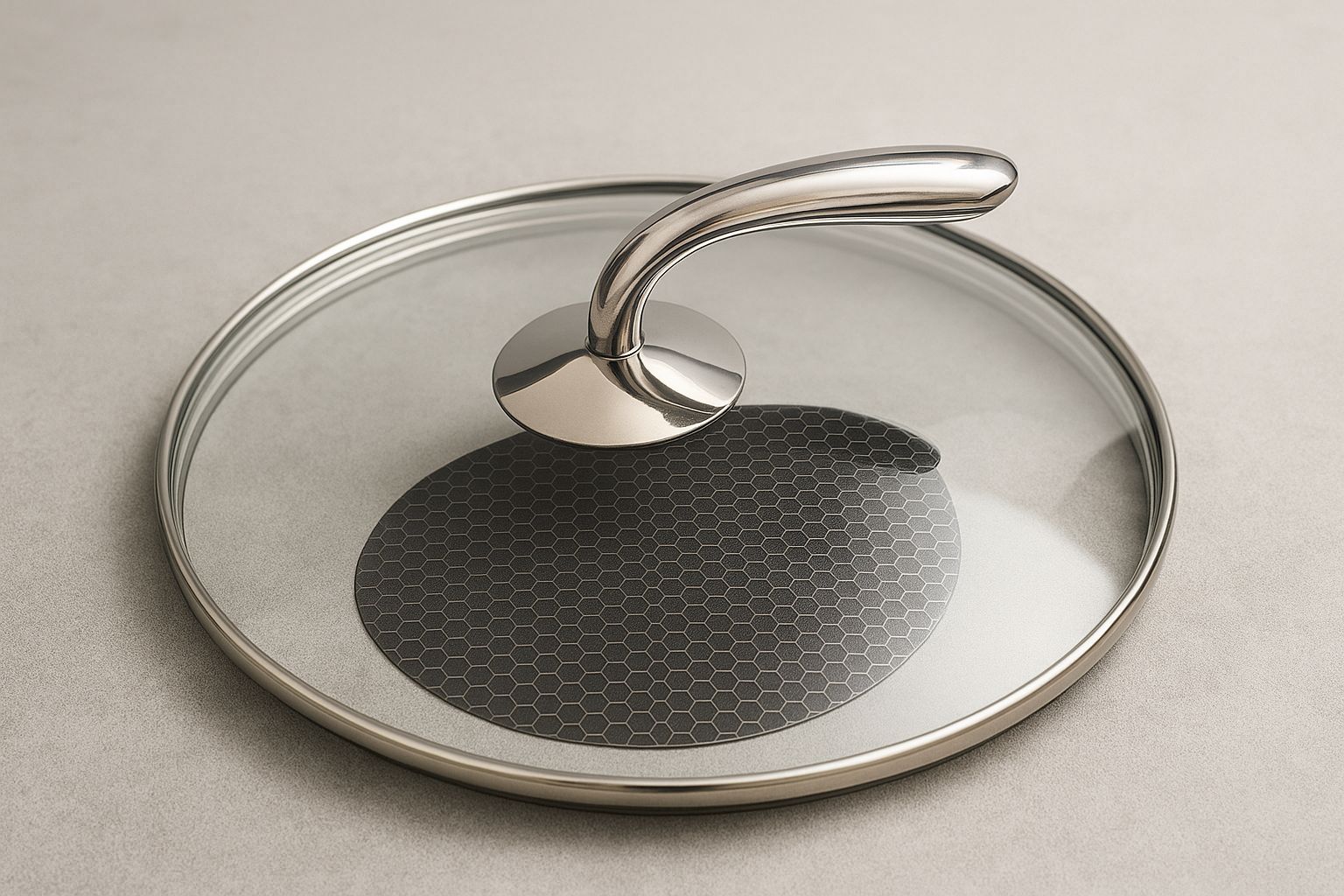 NON STICK STAINLESS STEEL WOK PAN WITH SELF BALANCING LID AND HONEYCOMB SURFACEGUARD TECHNOLOGY