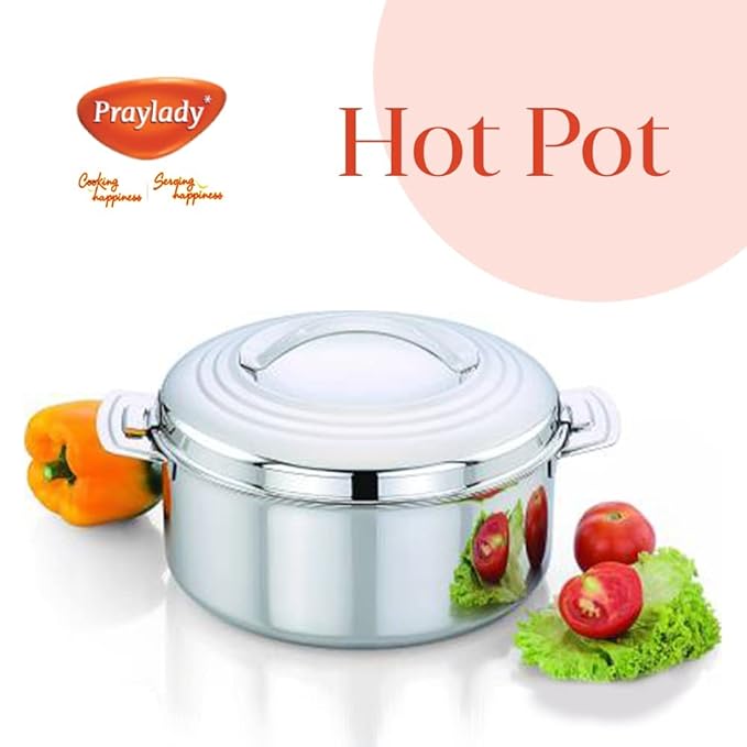 Praylady Stainless Steel Insulated Regular Hot Pot, Casserole 1500 ML