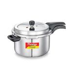 Prestige Svachh Deluxe Alpha stainless steel Pressure Cooker|Outer lid |Deep lid for spillage control|Gas & induction compatible|Controlled GasketRelease System|Silver|10 years warranty
