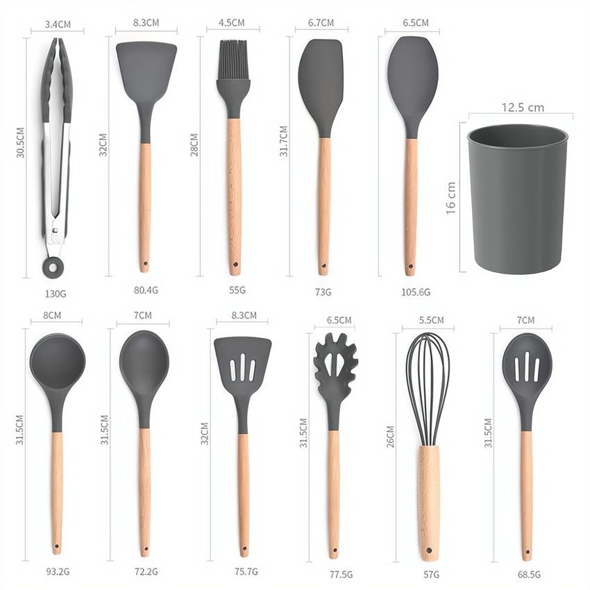 SILICONE COOKING UTENSILS SET
