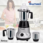 Sumeet Traditional Amica 750 W Mixer Grinder (Grey, Black, 3 Jars)