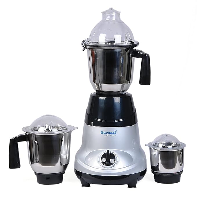Sumeet Traditional Amica 750 W Mixer Grinder (Grey, Black, 3 Jars)