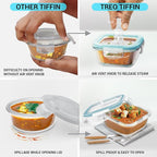 Treo by Milton All Fresh Omni Glass Tiffin with Lunch Bag Set of 4