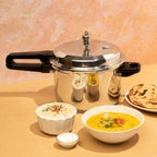 Vinod 18/8 Stainless Steel Pressure Cooker Outer Lid | Unique Sandwich Bottom Cooker | Induction and Gas Base | ISI and CE certified | 2 Years Warranty