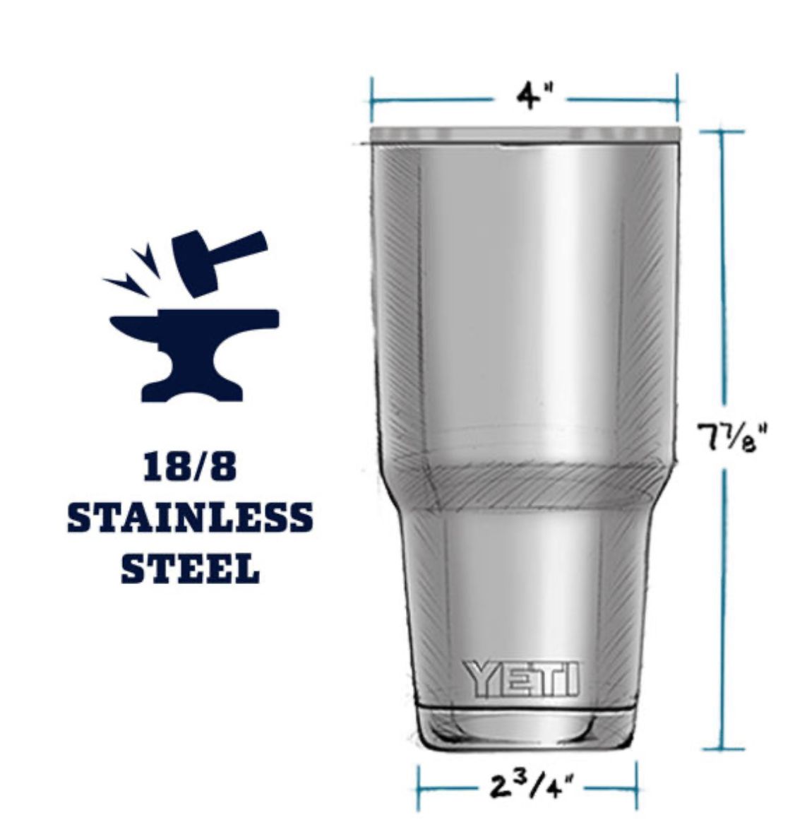 YETI Rambler 30 oz Tumbler, Stainless Steel, Vacuum Insulated with MagSlider Lid
